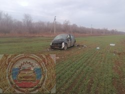 На трассе перевернулся 'Ниссан', водитель погибла