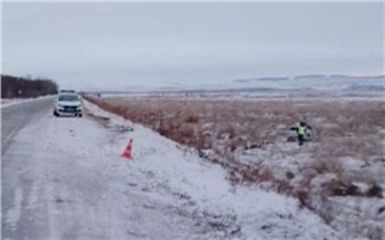 На трассе под Минусинском машина с ребенком улетела в кювет и перевернулась