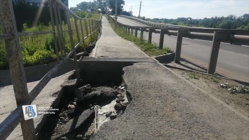 В Курске ливень ускорил разрушение тротуаров на Крымской и Плевицкой