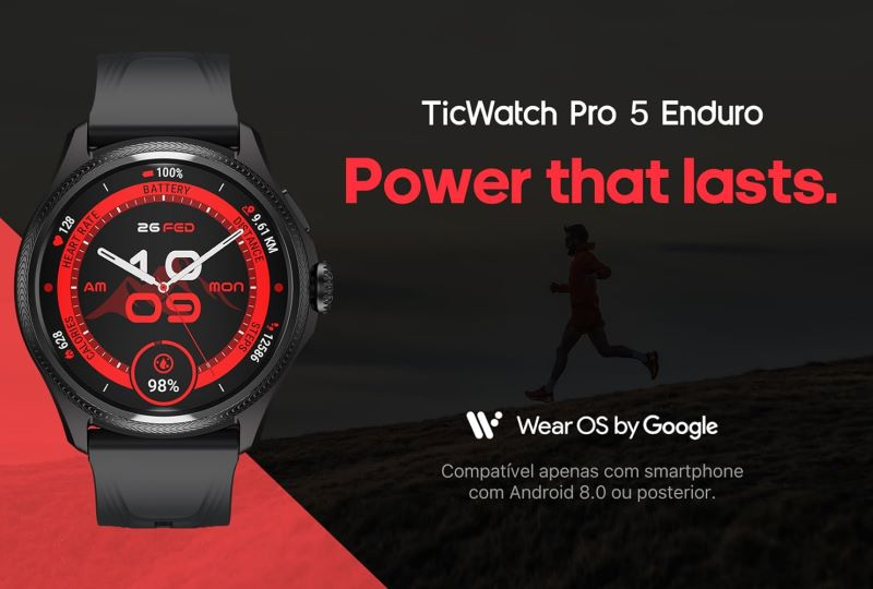 Представлены смарт-часы Mobvoi TicWatch Pro 5 Enduro  два экрана, Snapdragon W5 Gen 1 и Wear OS