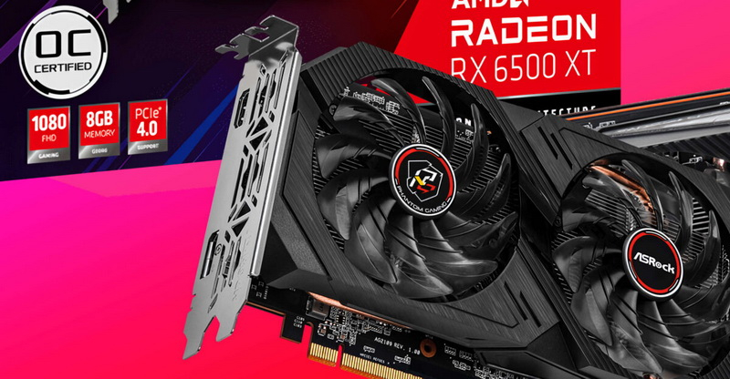 ASRock выпустила видеокарту Radeon RX 6500 XT Phantom Gaming с удвоенным объёмом памяти