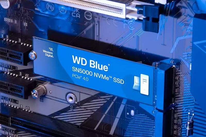 Western Digital выпустила WD Blue SN5000  недорогие безбуферные SSD со скоростью до 5500 Мбайт/с и объёмом до 4 Тбайт