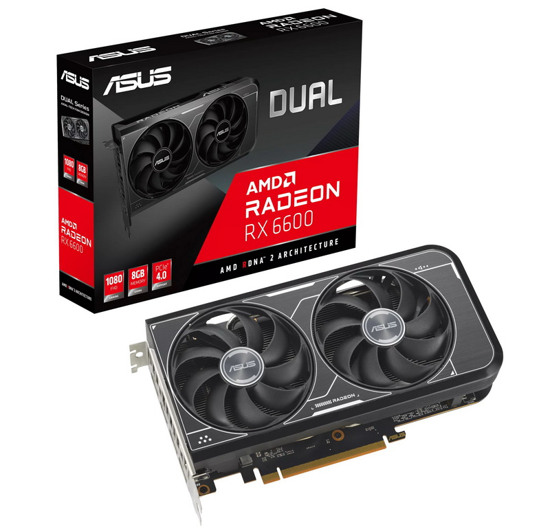 Asus неожиданно выпустила видеокарту Radeon RX 6600 Dual V3 с обновлённым дизайном