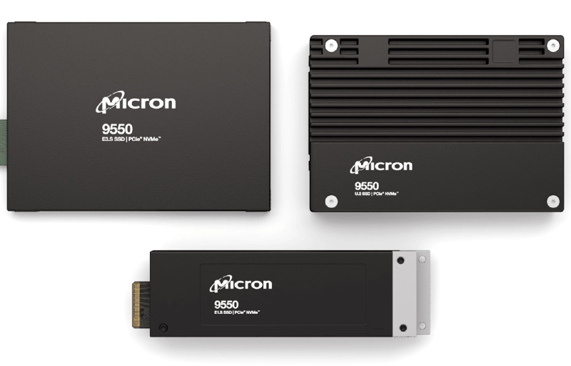 Самый быстрый SSD для ИИ: Micron представила серию накопителей 9550 ёмкостью до 30,72 Тбайт