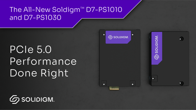 Самый быстрый SSD и подходит для ИИ: Solidigm представила PCIe 5.0 накопители D7-PS1010 и D7-PS1030