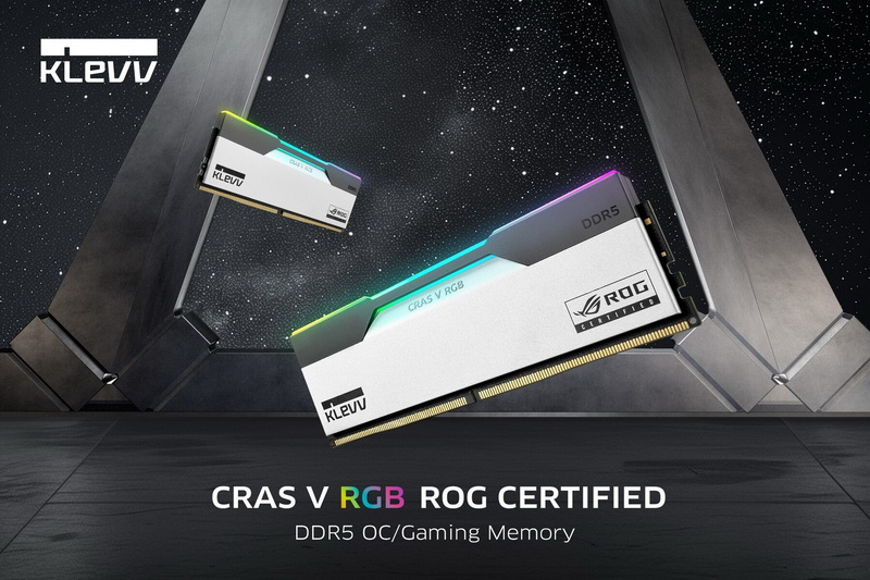 Klevv представила модули памяти CRAS V RGB ROG Certified DDR5 со скоростью до 7400 МГц