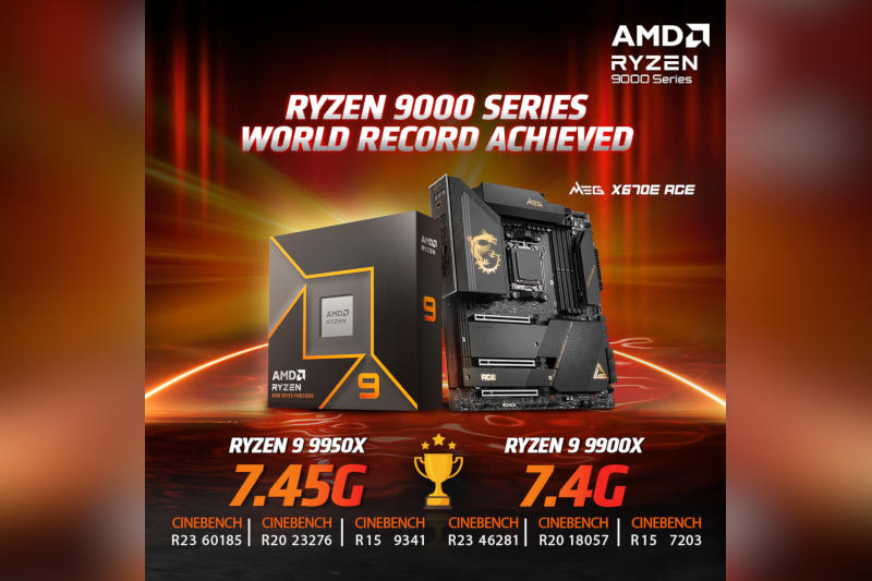 AMD Ryzen 9 9900X и 9950X разогнали выше 7,4 ГГц