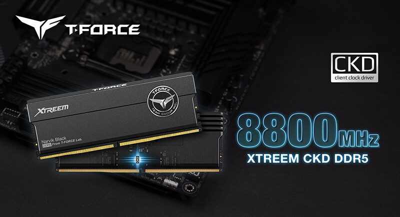 TeamGroup представила CUDIMM-память T-Force Xtreem CKD DDR5-8800 с разгоном до 9600 МГц