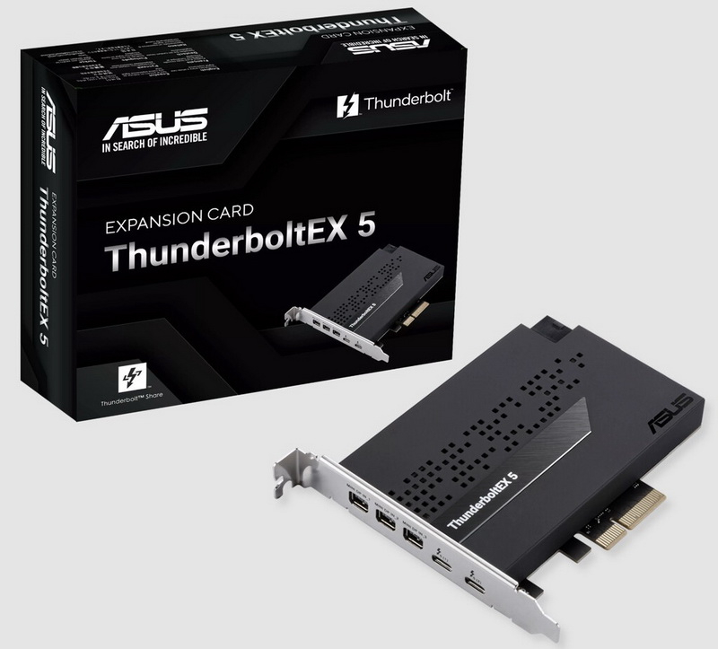 Asus представила карту расширения ThunderboltEX 5 — она превращает PCIe 4.0 x4 в два Thunderbolt 5 и три mini-DP