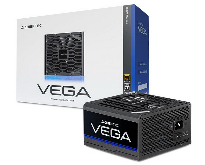 Chieftec представила блоки питания Vega стандарта ATX 3.1 мощностью до 850 Вт с неотсоединяемыми кабелями