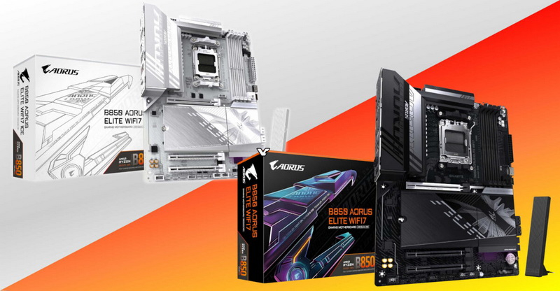 Платы Gigabyte Aorus Elite B850 WiFi7 и Aorus Elite B850M WIFI6E Ice показались на изображениях