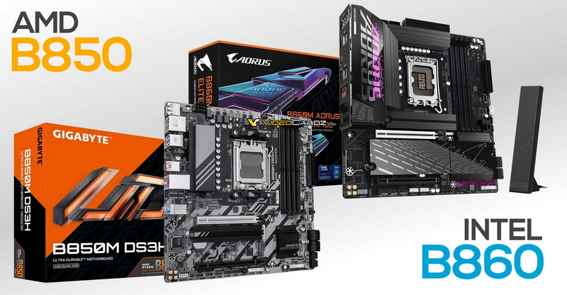 Gigabyte выпустит как минимум 19 плат на чипсетах AMD B850 и Intel B860 для новейших Ryzen и Core Ultra