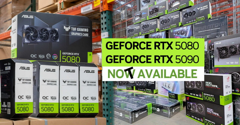 Стартовали мировые продажи GeForce RTX 5090 и RTX 5080 — первые партии смели мгновенно