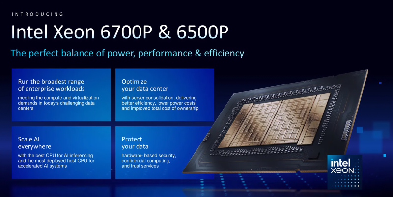 Intel представила процессоры Xeon 6700P и 6500P  до 86 ядер за $10 400