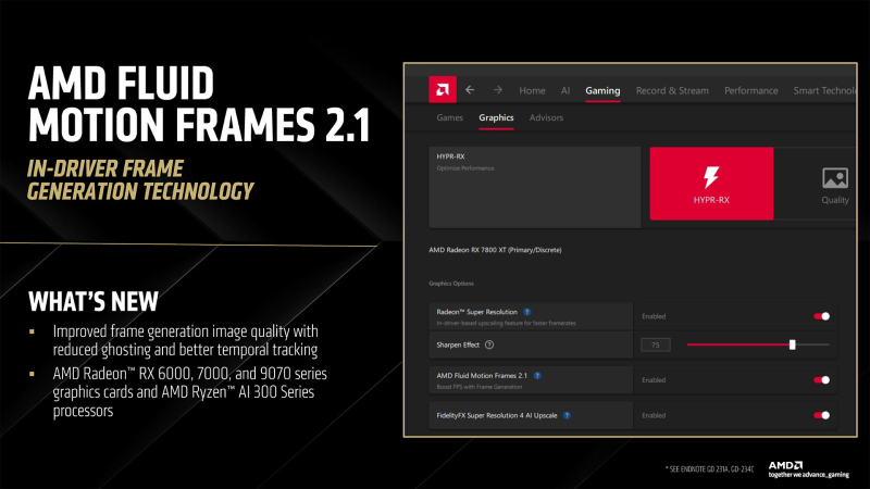 AMD представила генератор кадров AFMF 2.1 для более качественного повышения FPS в любой игре