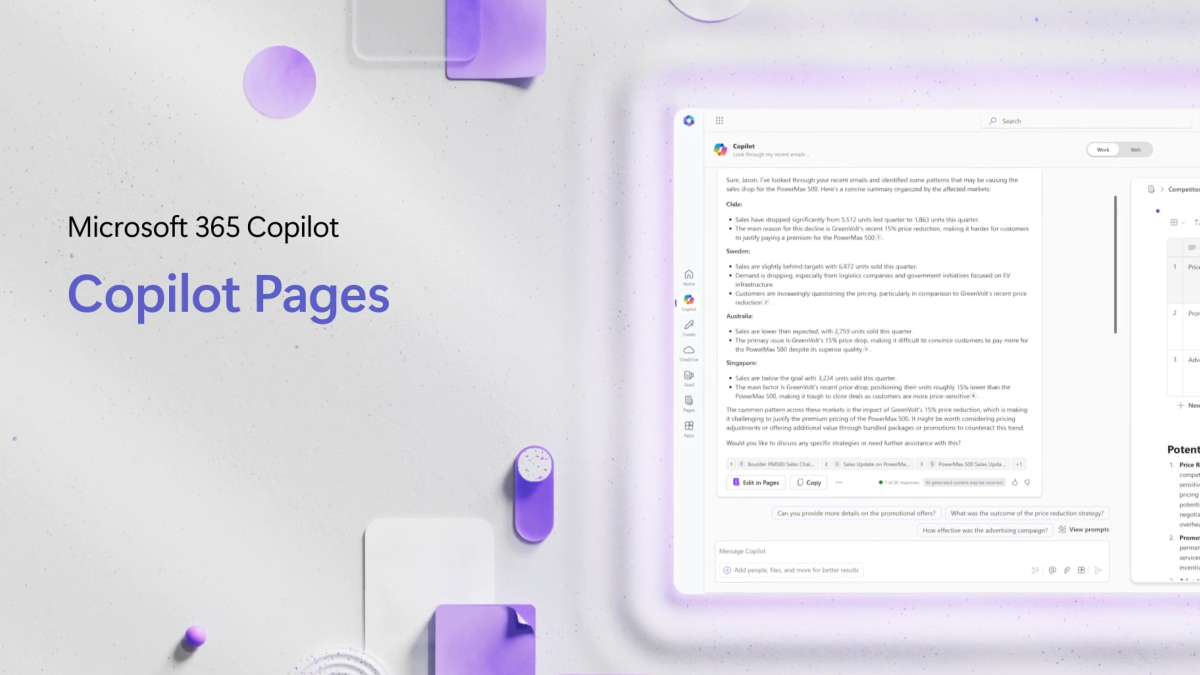 Microsoft представила Copilot Pages  виртуальный холст для совместной работы с ИИ
