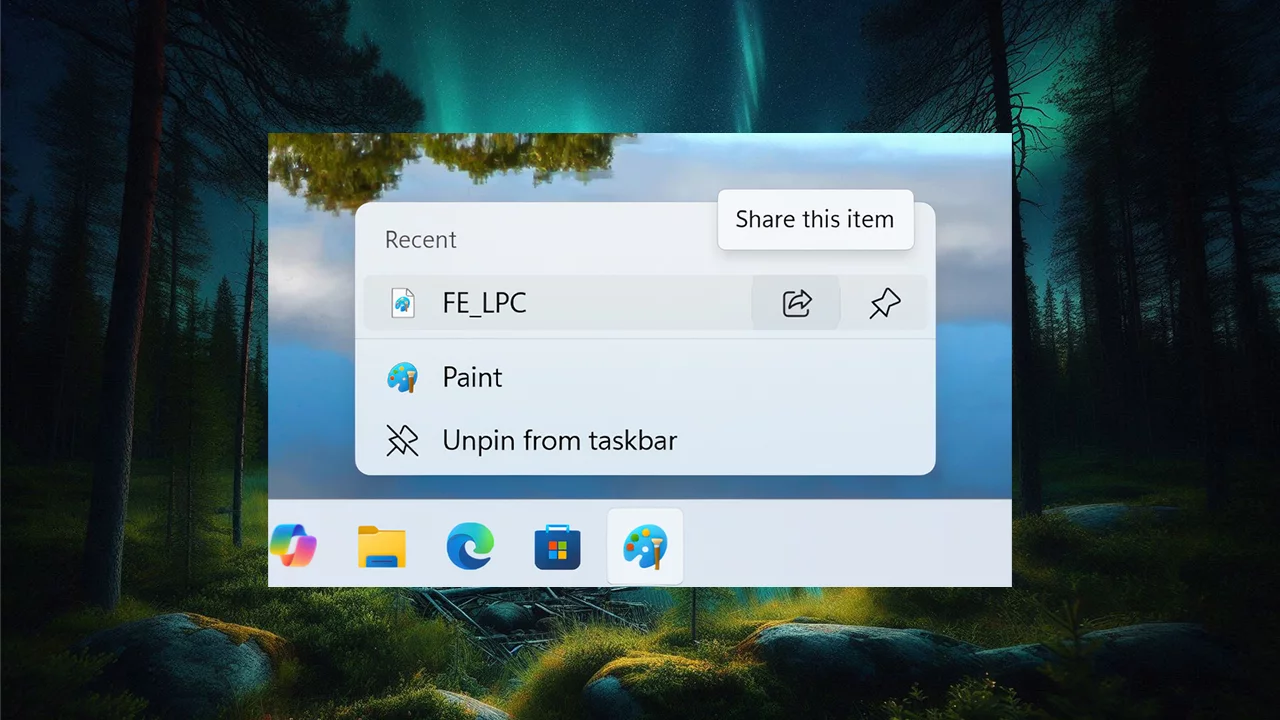 Microsoft добавляет кнопку Поделиться в меню Пуск и на панель задач Windows 11