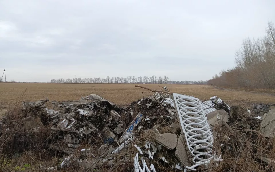 В барнаульском поселке Южный нашли свалку со строительным мусором в поле