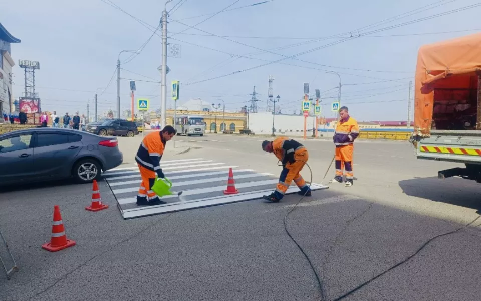 Разметку на 642 участках городской дорожной сети обновят в Барнауле