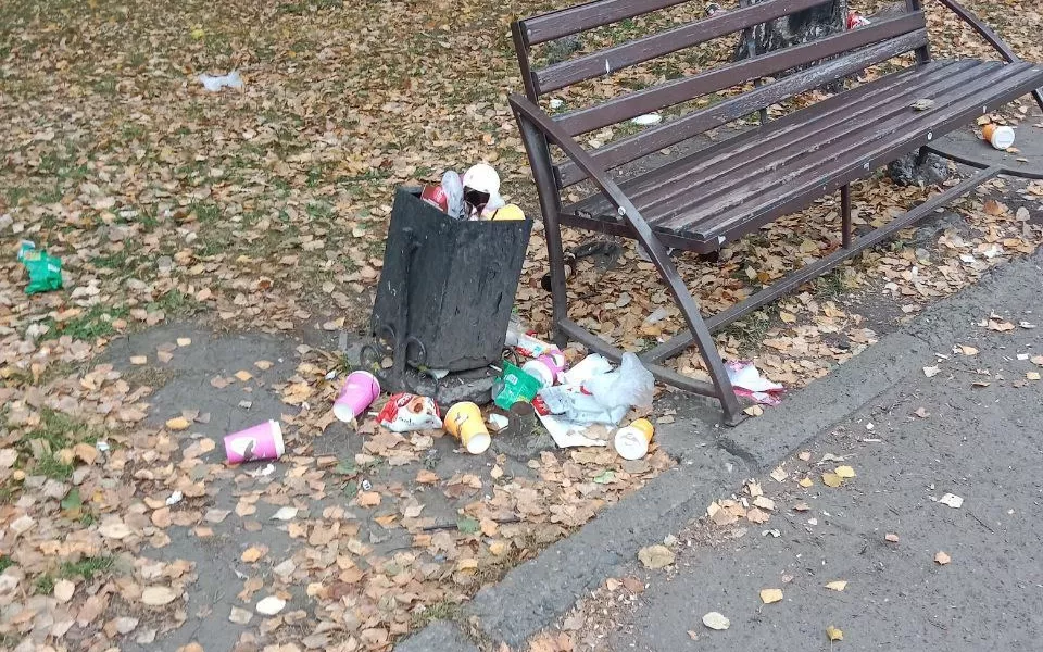 Бийчане поспорили из-за переполненных урн в центре города