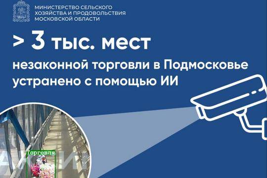 С помощью ИИ в Подмосковье устранили более трёх тысяч мест незаконной торговли