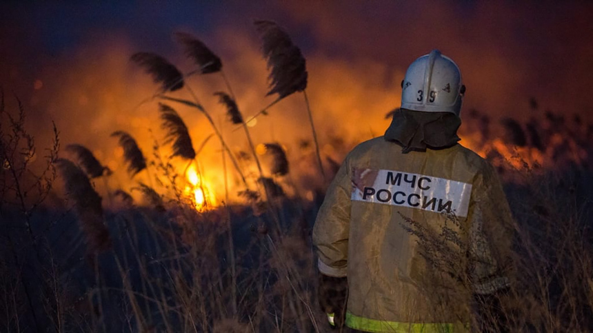 В природном парке на Кубани вспыхнул пожар