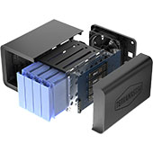 Хранилище с прямым подключением (DAS) Terramaster D8 Hybrid: 4HDD, 4NVMe SSD и RAID0/1/JBOD для двух жестких дисков