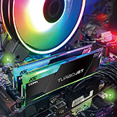 Модули памяти AGI RGB TurboJet UD858 DDR5-6800 (216 ГБ): типичное предложение на чипах SK Hynix, с легкостью берущее частоты выше 7 ГГц