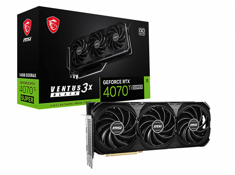 «Под капотом» сердце RTX 4090, но снаружи это RTX 4070 Ti Super. MSI готовит необычную видеокарту Ventus 3X Black