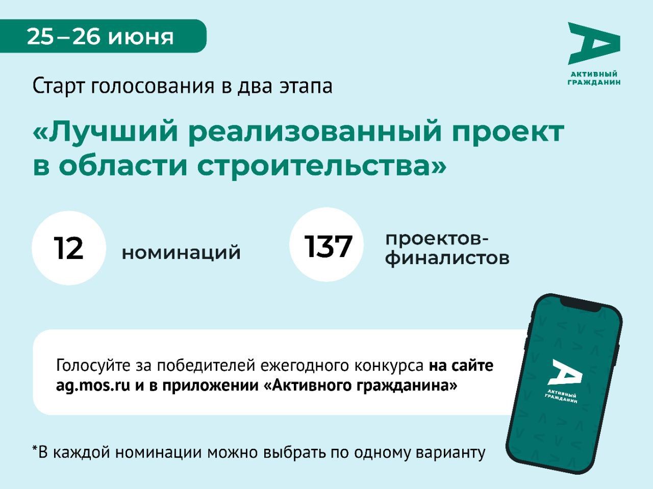 В Активном гражданине будет выбран лучший строительный проект года  Собянин