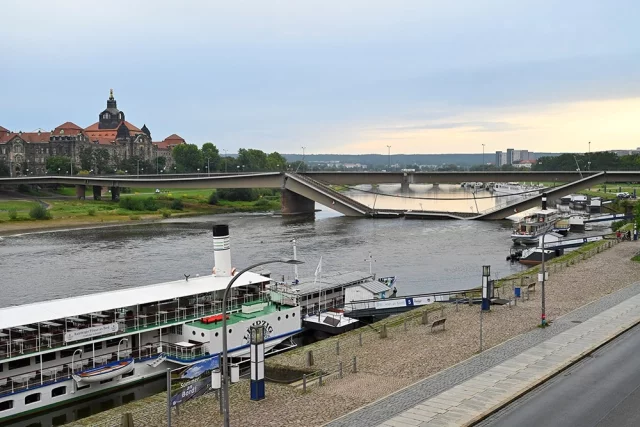 Обрушение моста через Эльбу в Дрездене: фото с места ЧП