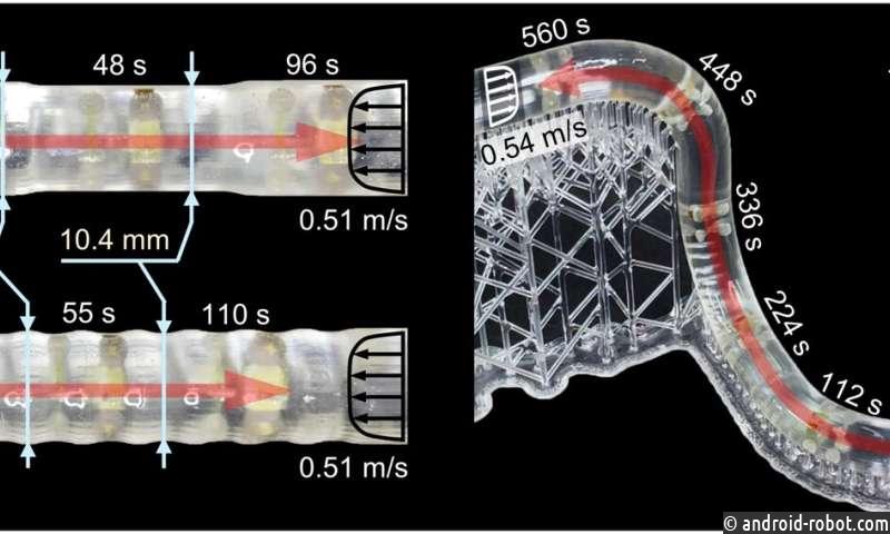 Разработан миниатюрный беспроводной робот, способный эффективно перемещаться по трубчатым конструкциям