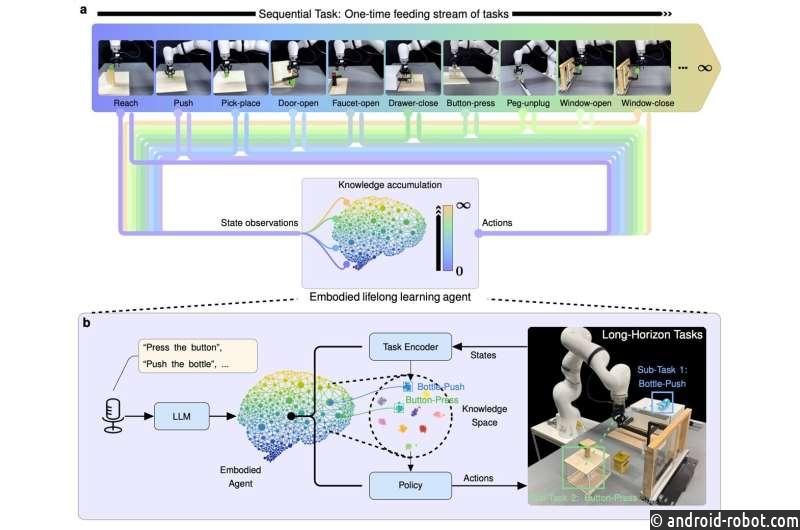Непрерывное приобретение навыков у роботов: новая структура имитирует непрерывное обучение человека