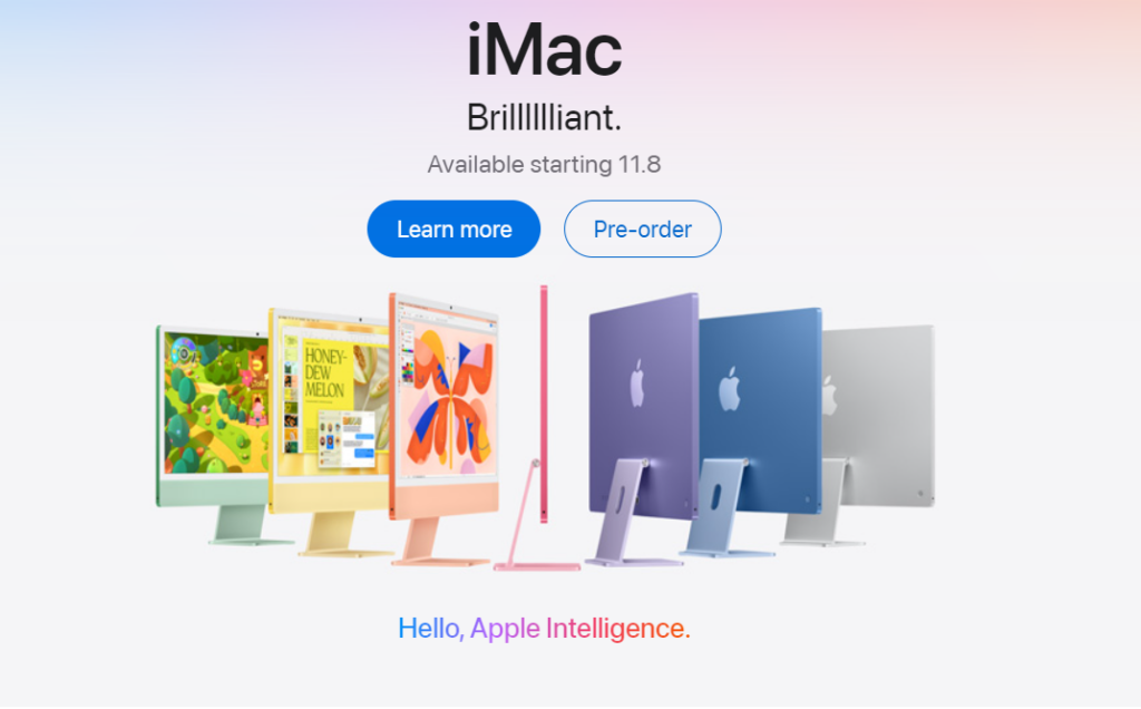 Apple представила новый iMac с процессором M4 и яблочным интеллектом