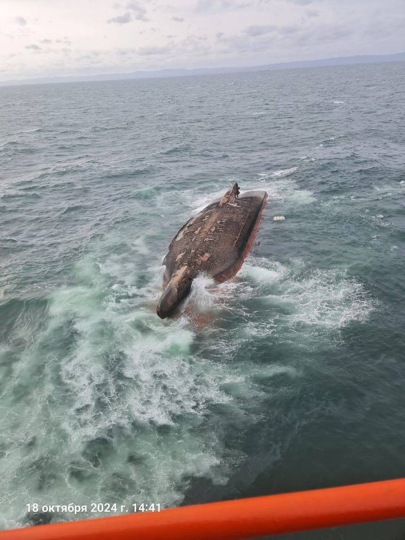 На Сахалине перевернулось грузовое судно с семью моряками