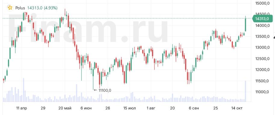 Полюс получил за 9 месяцев 3,7 млрд рублей чистой прибыли по РСБУ