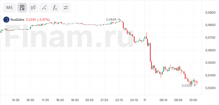 Акции РусГидро падают более чем на 5% на предложении правительства отказаться от дивидендов до 2028 года