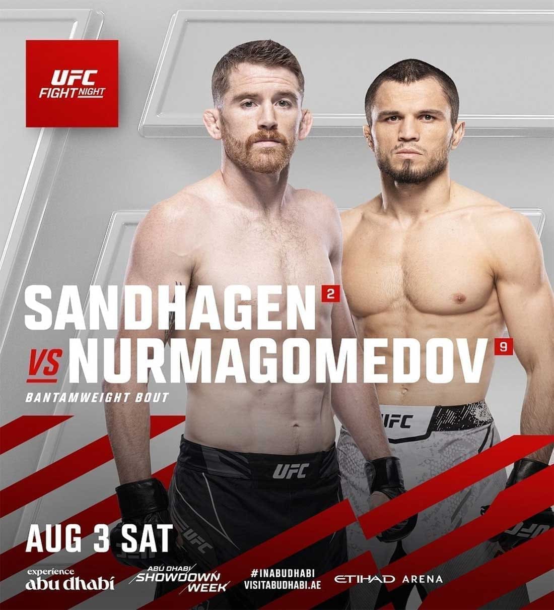 Кард UFC on ABC 7 Нурмагомедов — Сэндхаген: полный кард участников UFC on ABC 7 3 августа 2024