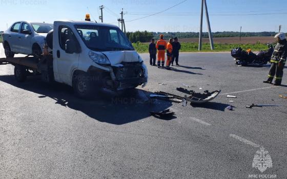 Байкер попал в больницу после аварии на брянской трассе