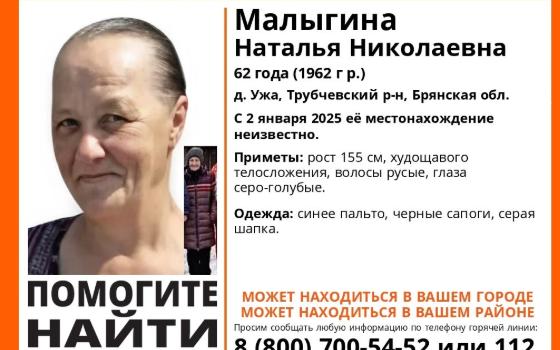 62-летняя женщина пропала в Брянской области