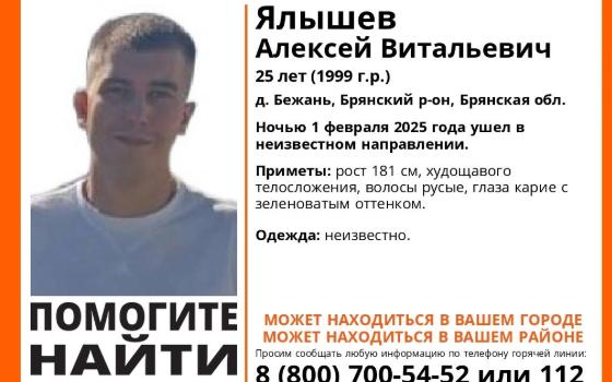 25-летнего мужчину ищут волонтёры и полиция в Брянской области