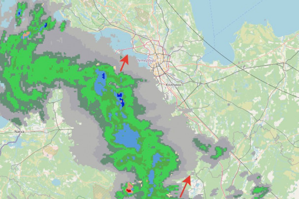 Дожди и грозы из Ленобласти идут в Петербург