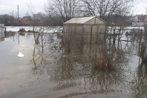 К домам в поселке под Всеволожском из-за паводка подступила вода