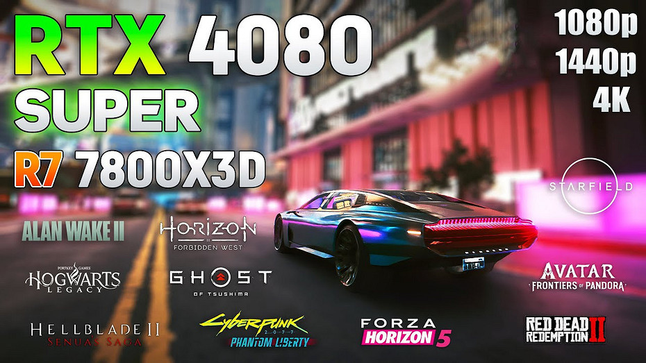 Связку из GeForce RTX 4080 SUPER и Ryzen 7 7800X3D проверили в 10 играх в 4K