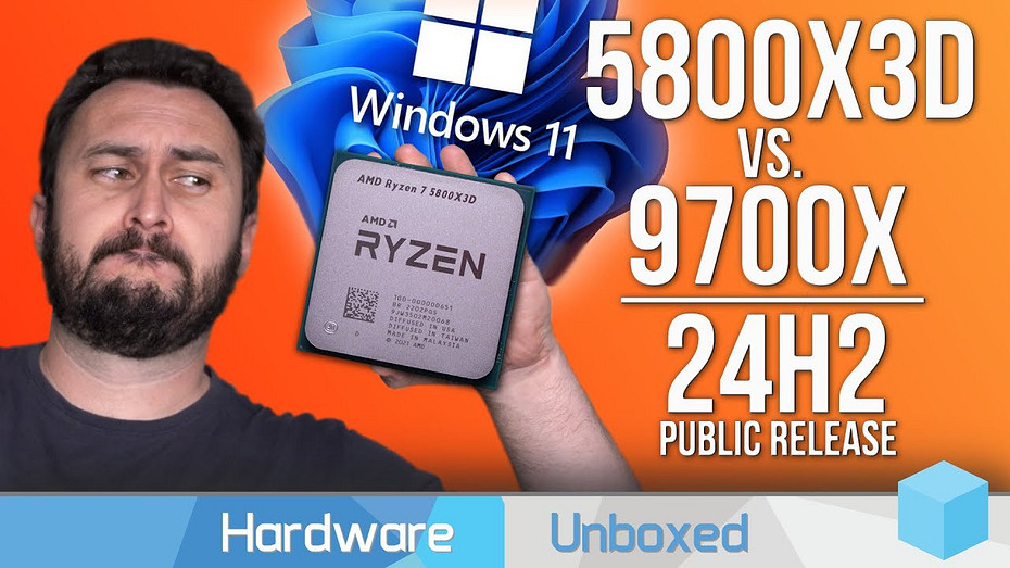 Процессоры Ryzen 7 5800X3D и Ryzen 7 9700X сравнили на ПК с операционной системой Windows 11 24H2