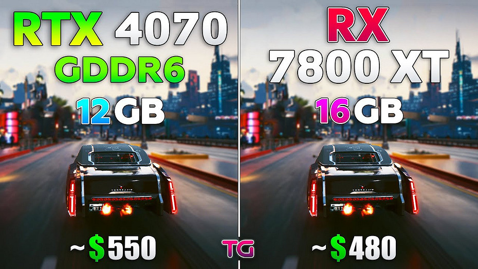 Какую видеокарту выбрать GeForce RTX 4070 с памятью GDDR6 сравнили с Radeon RX 7800 XT