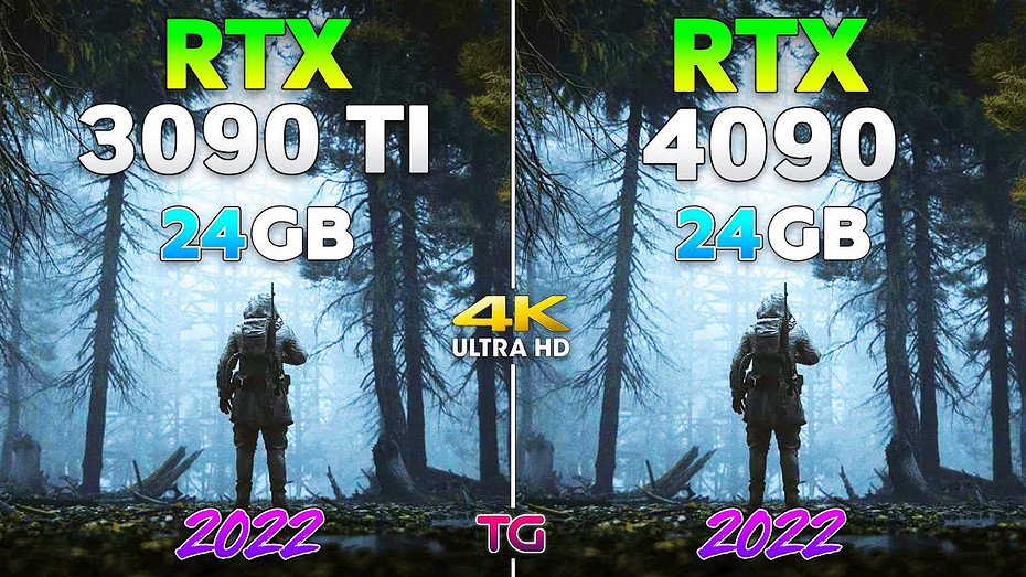 Эксперт сравнил топовые видеокарты двух поколений GeForce RTX 4090 и GeForce RTX 3090 Ti в ААА-играх