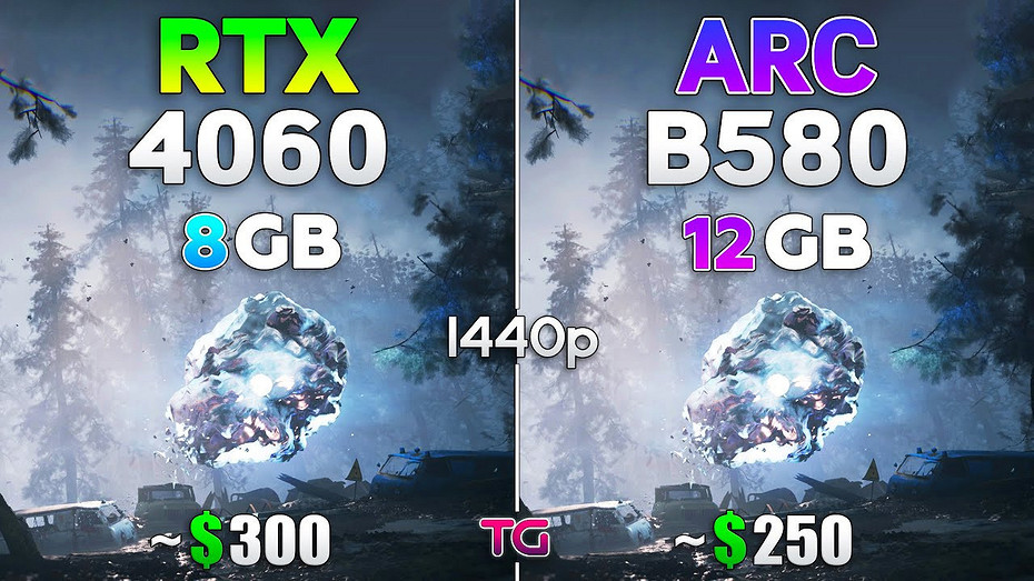 Какая народная видеокарта лучше для 2K? GeForce RTX 4060 против Intel ARC B580