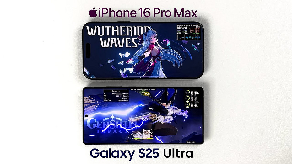 iPhone 16 Pro Max разгромил Samsung Galaxy S25 Ultra в играх