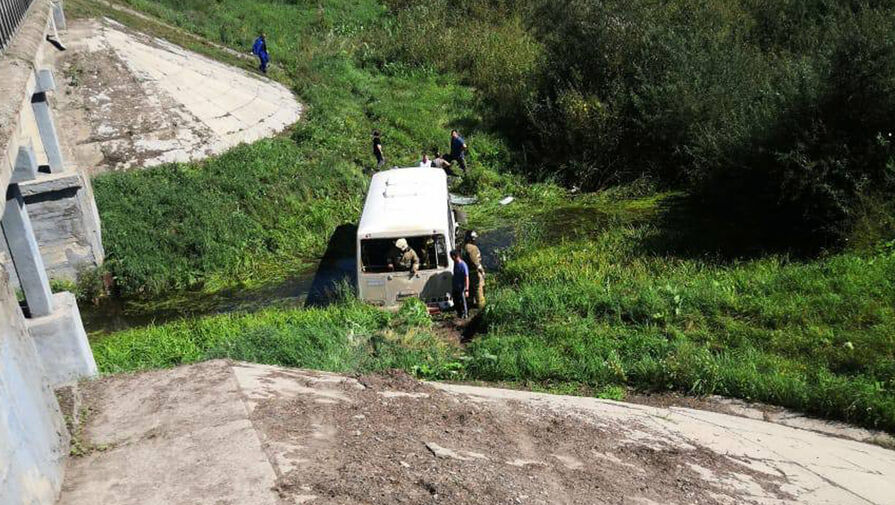 Десять человек попали в больницу после съезда автобуса в кювет в Новосибирской области